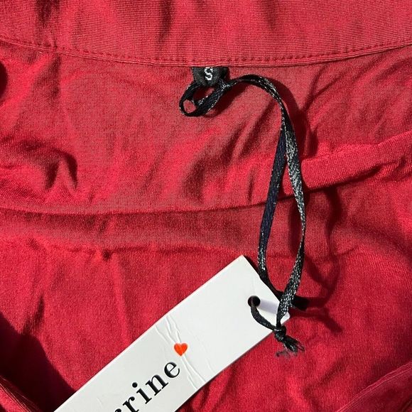 J. Corrine Red Polo Blouse Women's Size Small‎ Long Sleeve Deep V Neck Stretch - Picture 4 of 6